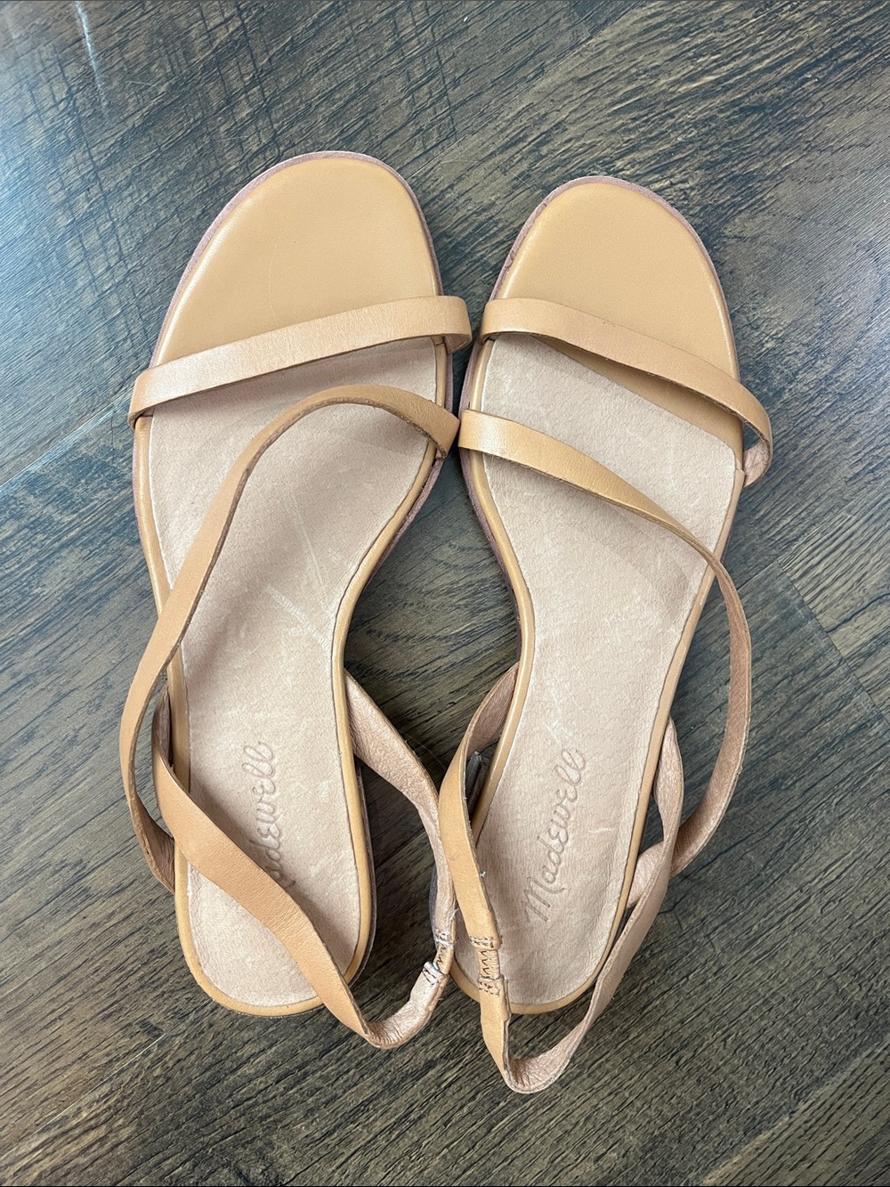 Madewell Beige/Tan Minimalist Leather Strap Sandals
